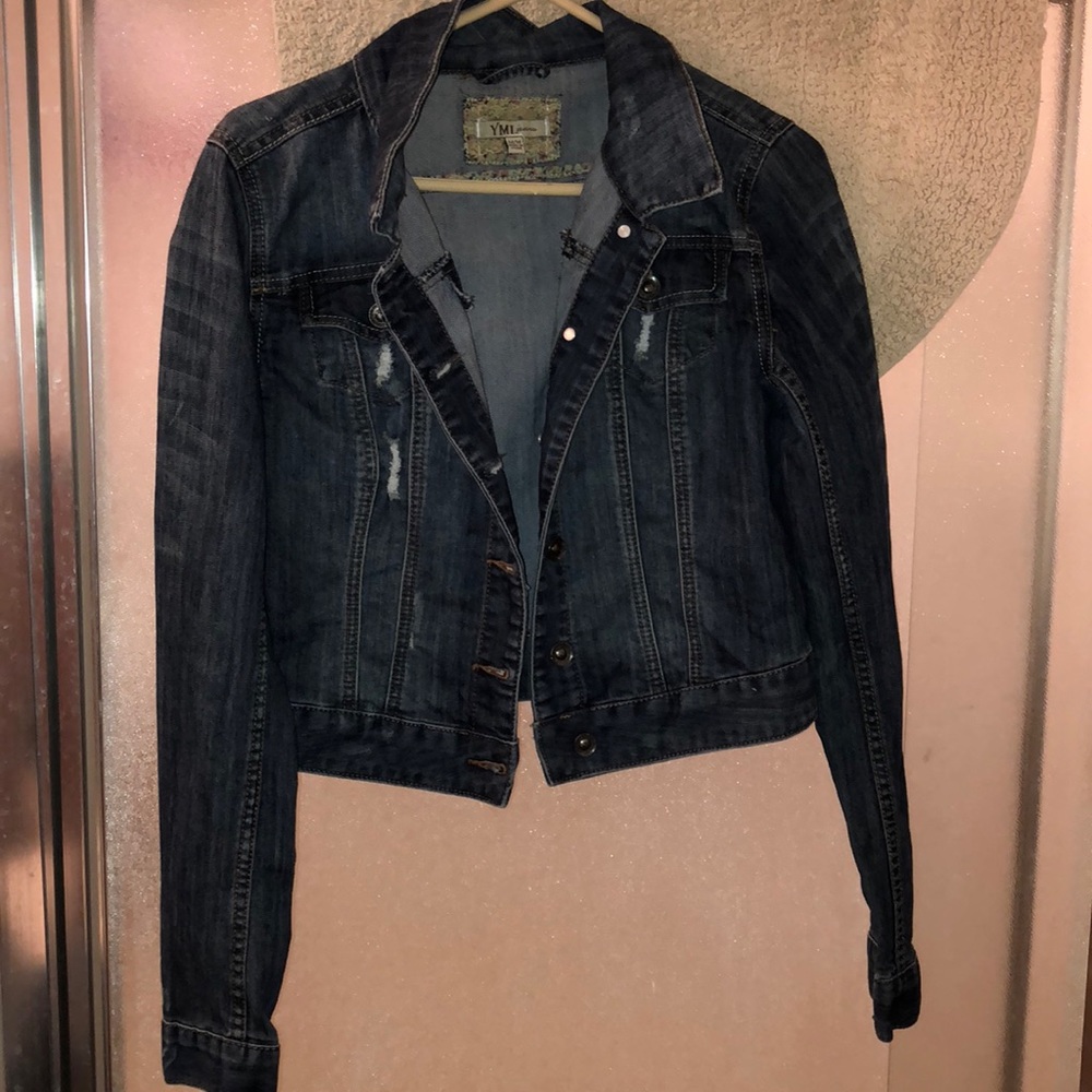 Slightly cropped jean jacket